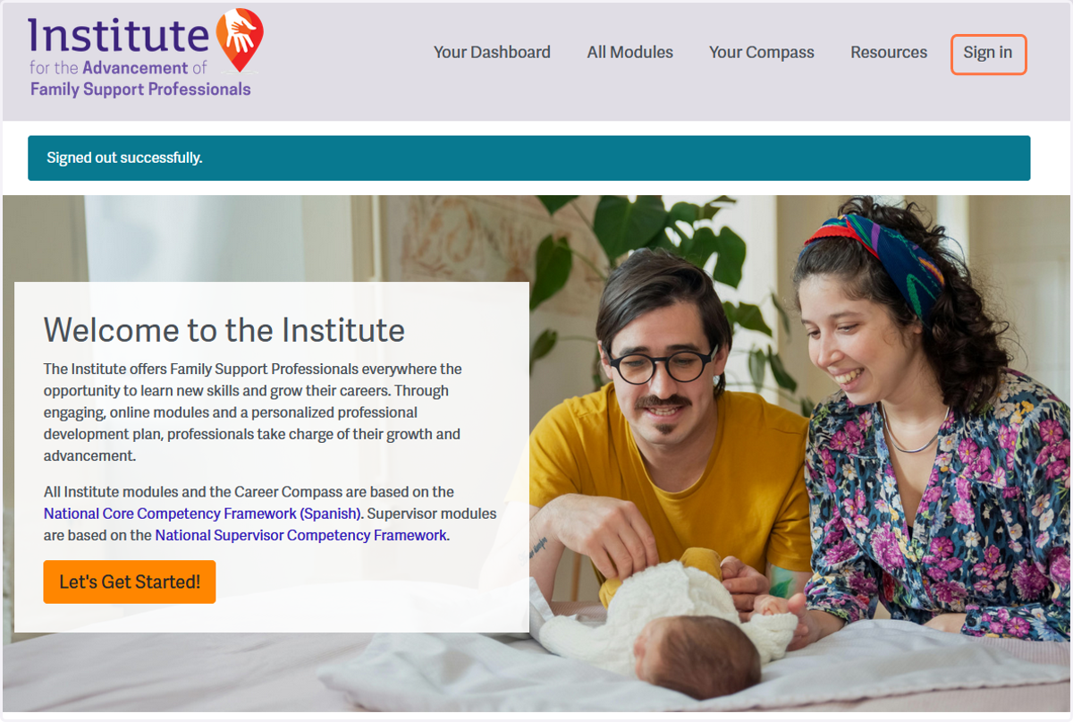 Click "Sign in" to get signed in to your Institute account