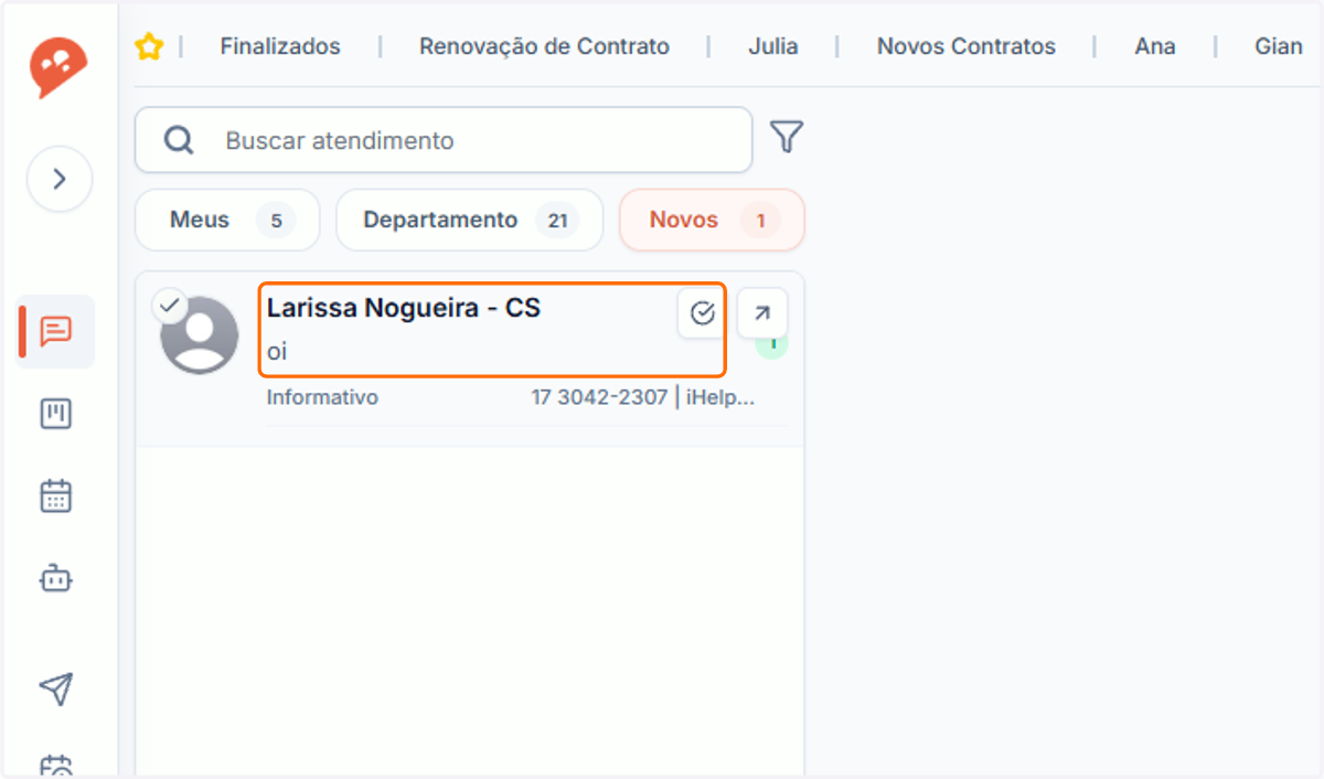 Salve o nome do contato