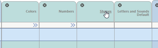 Click on the title Shapes to add all of the shapes under that column.