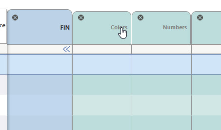 Now, you have to add the standards to each of the columns starting with Colors. You will only have to do this once and then update as the year progresses. Click on the title Colors to add all of the colors under that column.