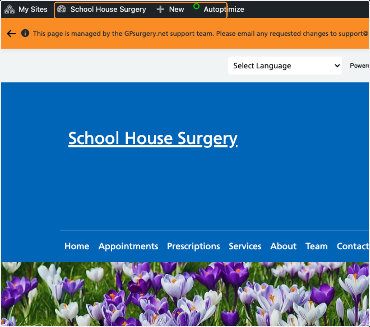 The black bar at the top of the page confirms you are logged in.
