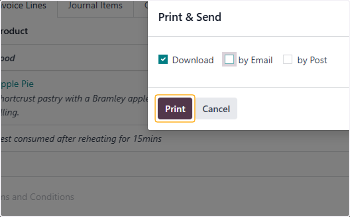 Click on Print
