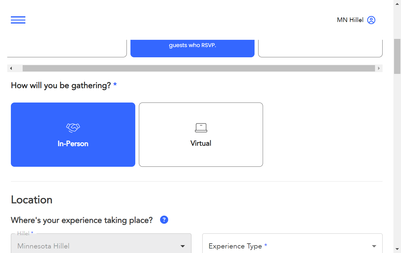Select how you will be gathering