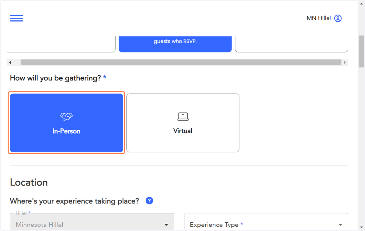 Select how you will be gathering