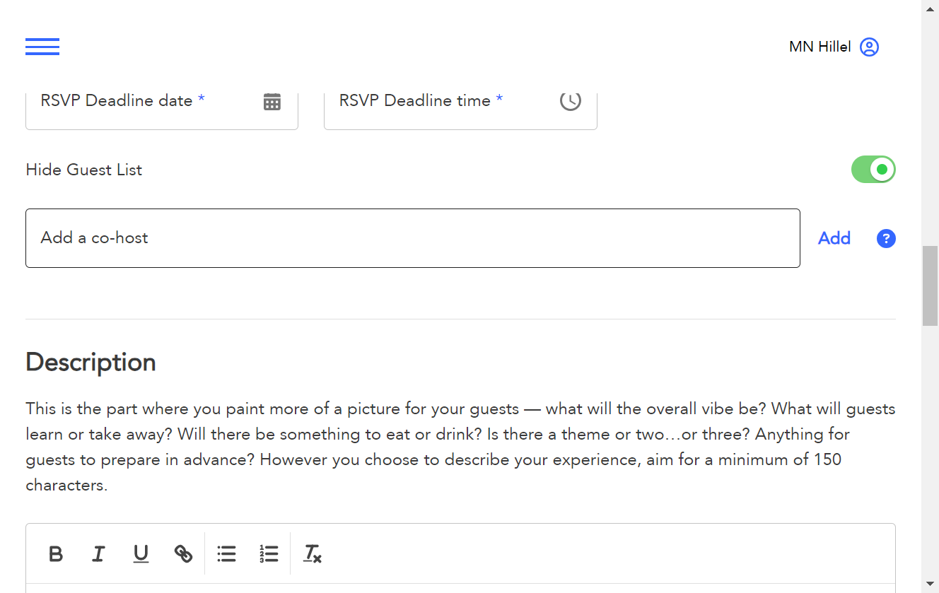 If you would like to add a co-host, you can do so here!