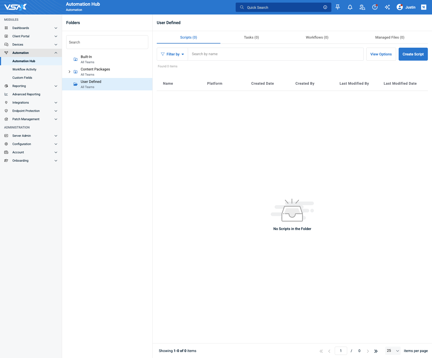 Click on Create Script