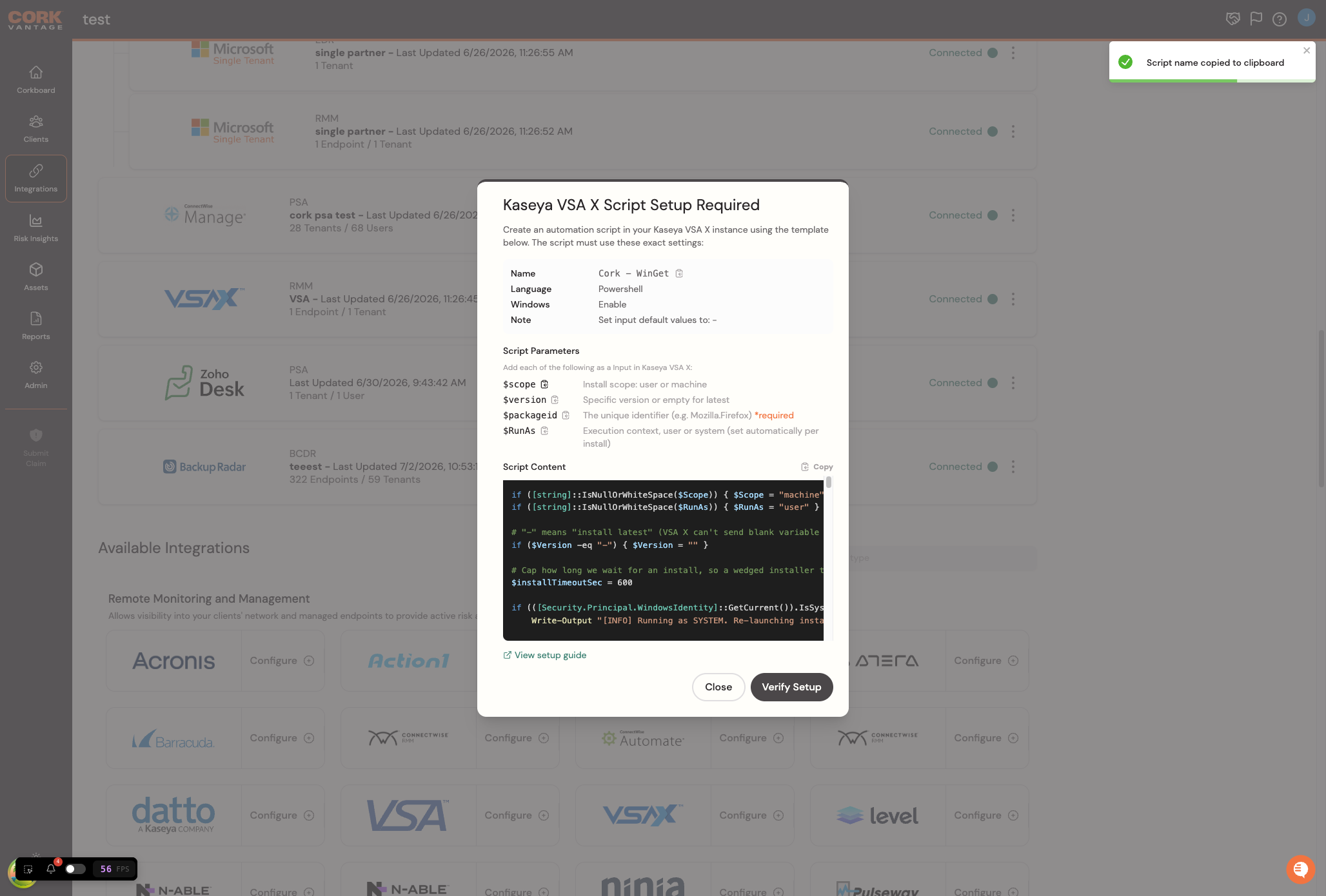 Click on Copy Variable