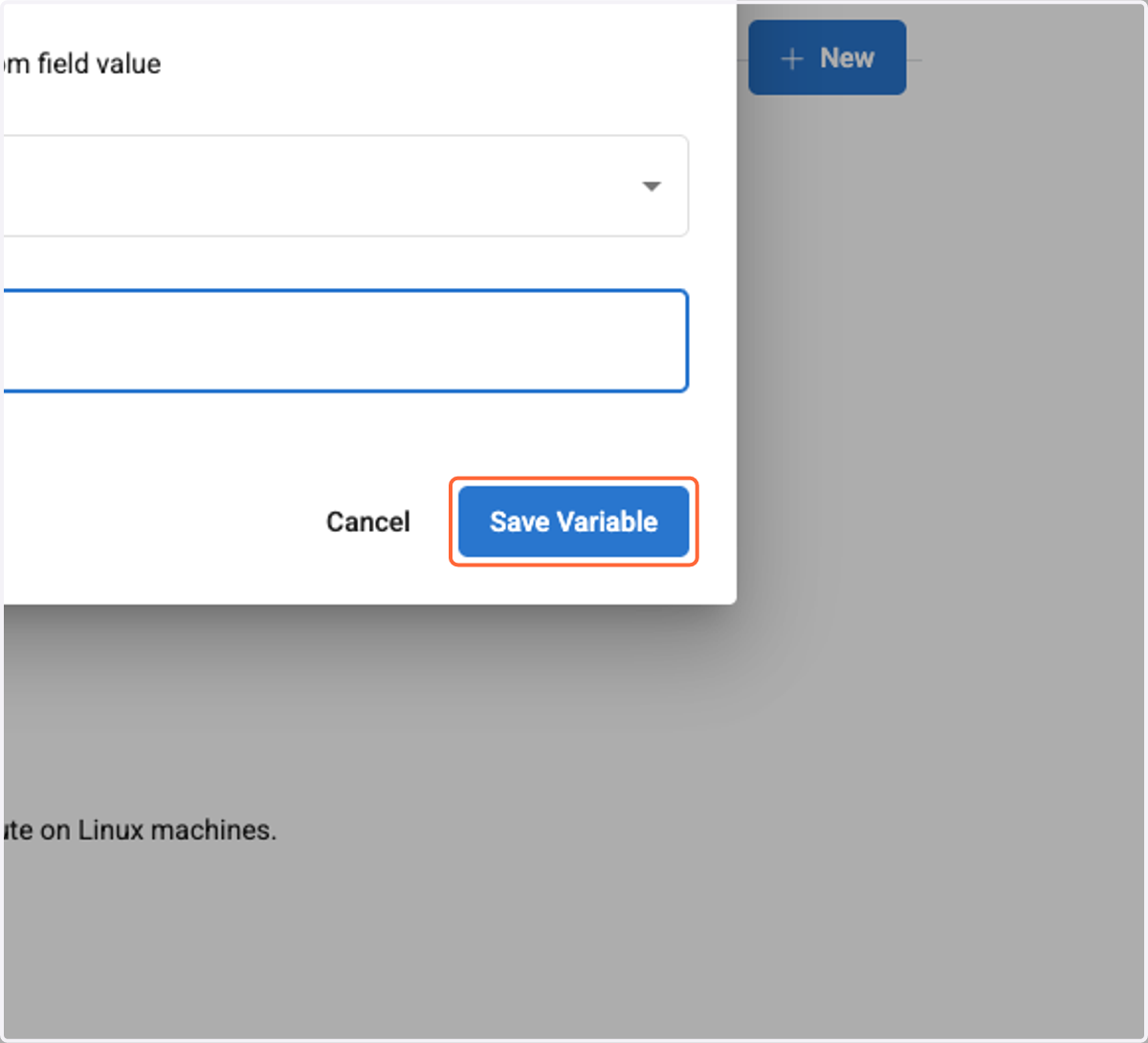 Click on Save Variable