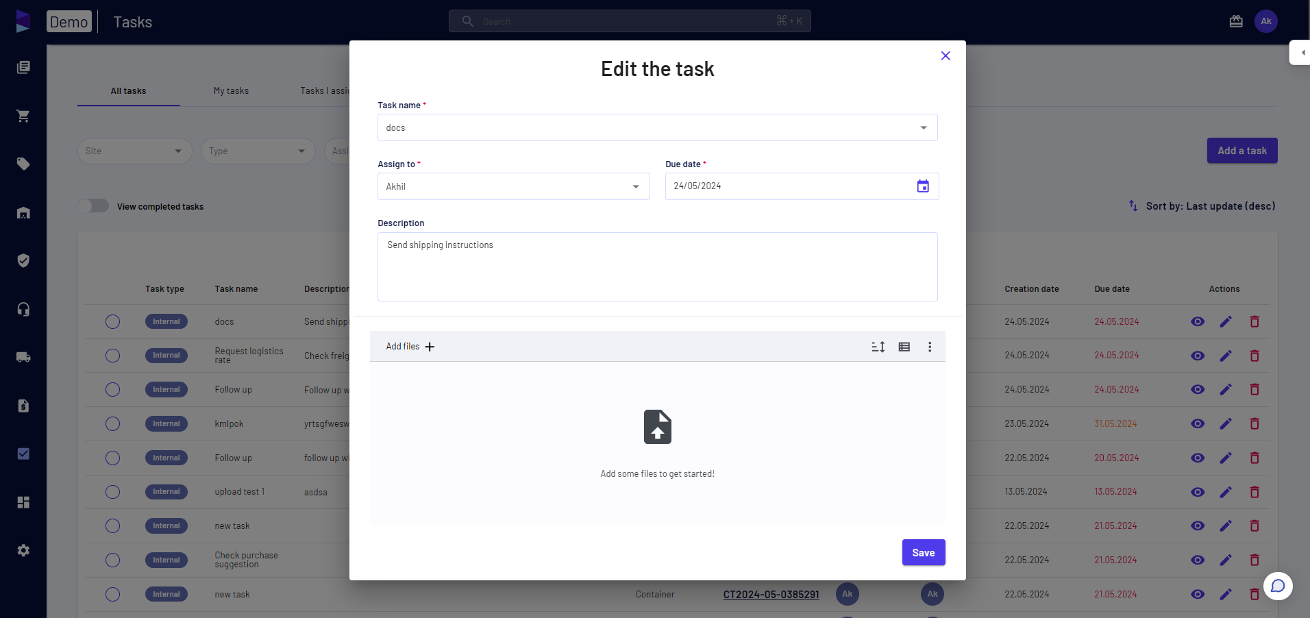 Make the required changes and click on 'Save'