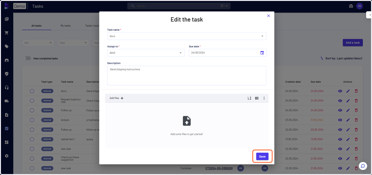 Make the required changes and click on 'Save'
