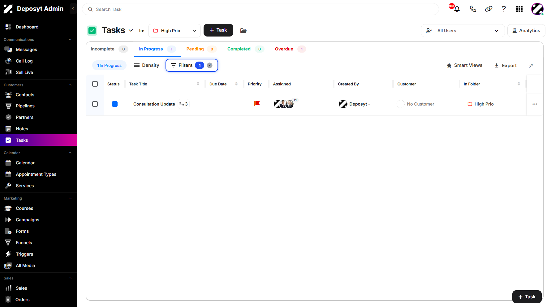 Step 7: You can now view your tasks by the selected folder.