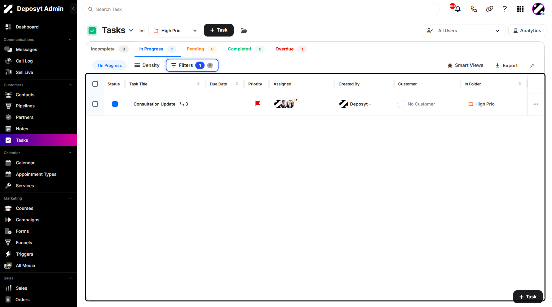 Step 7: You can now view your tasks by the selected folder.