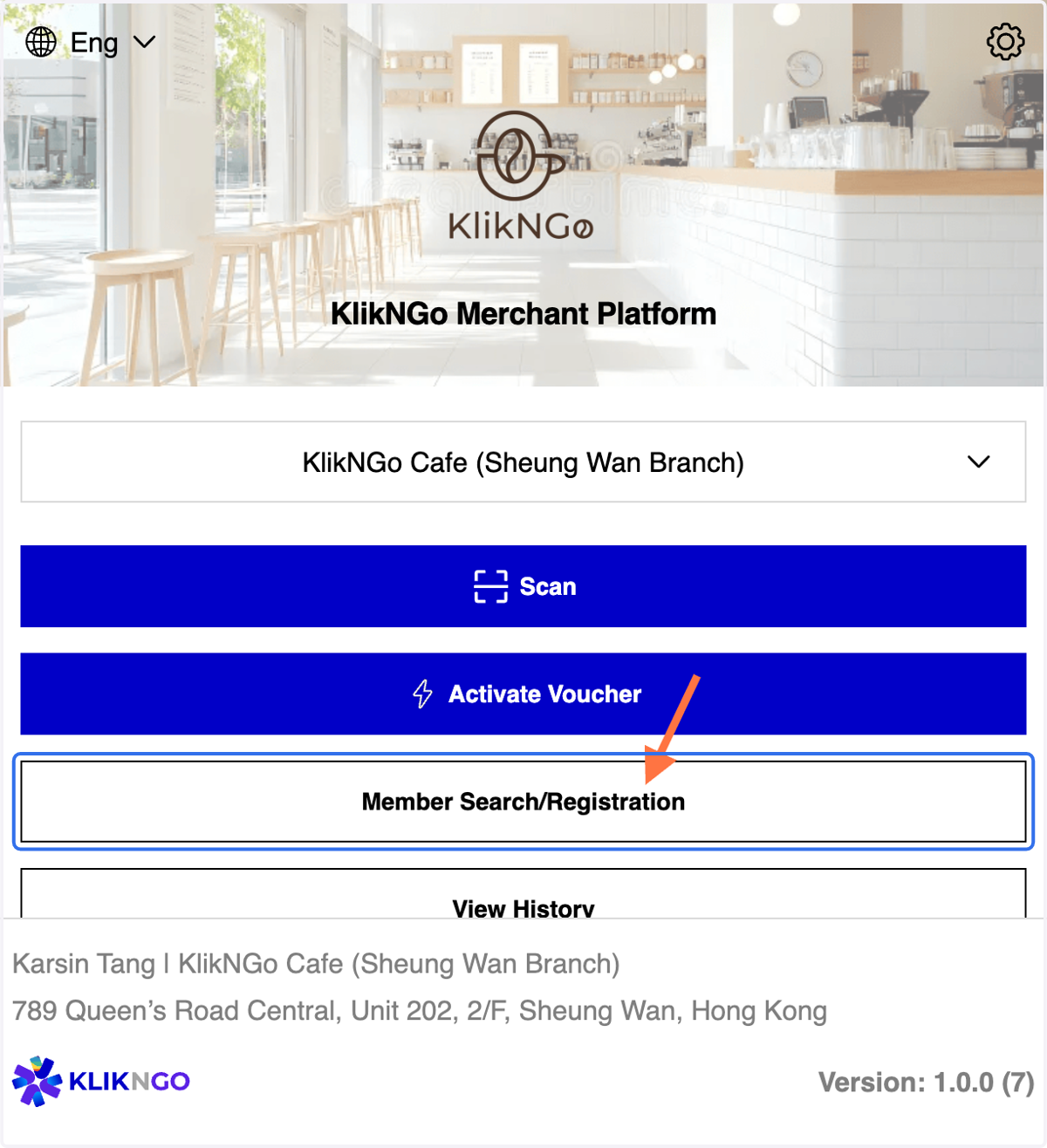 Click on Member Search/Registration