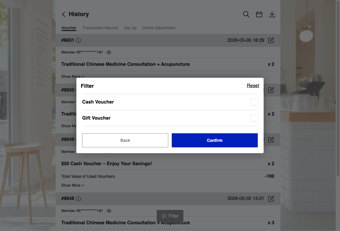You can either Filter by Voucher