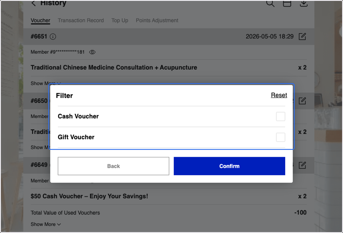You can either Filter by Voucher