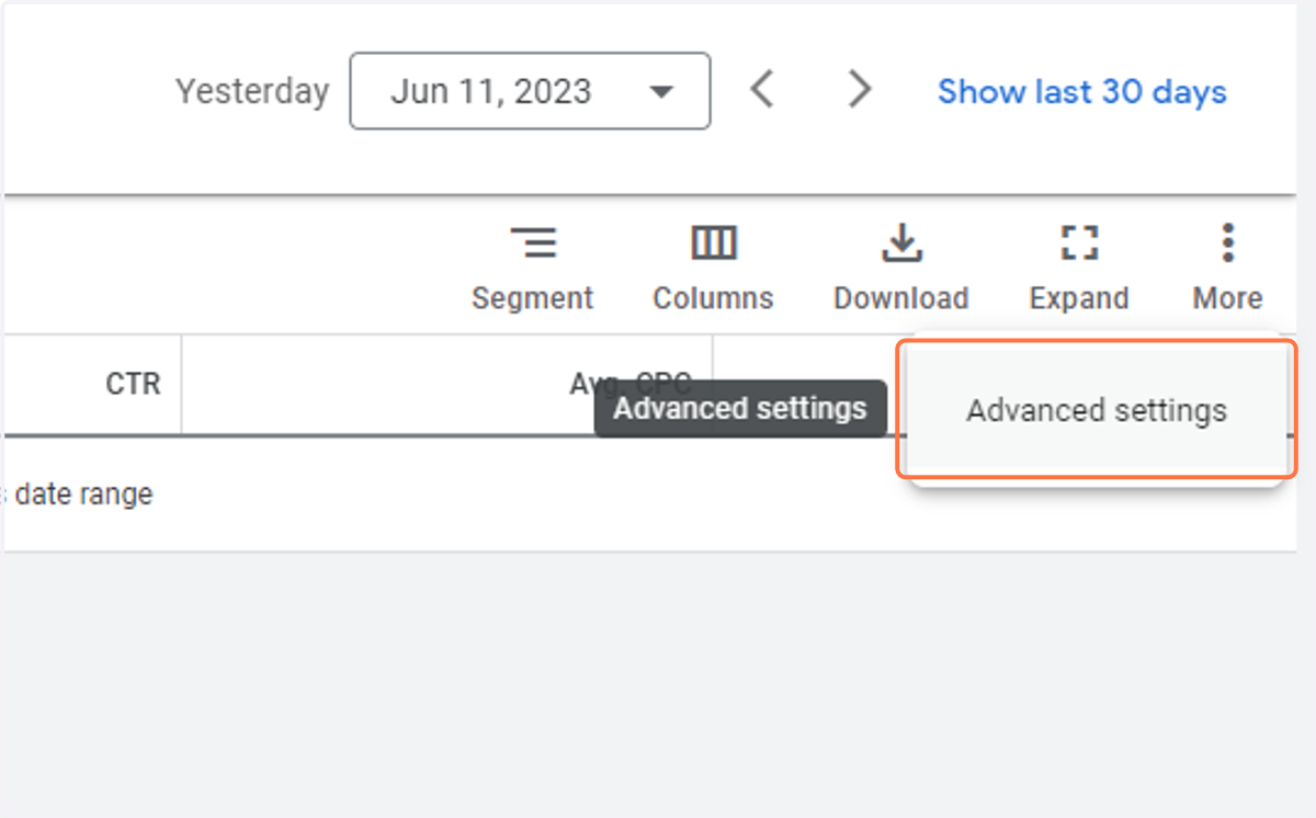 Click on Advanced settings