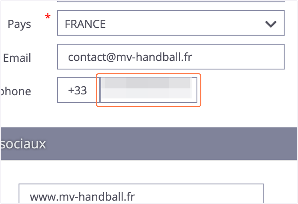 Remplissez vos contacts (numéro de téléphone)