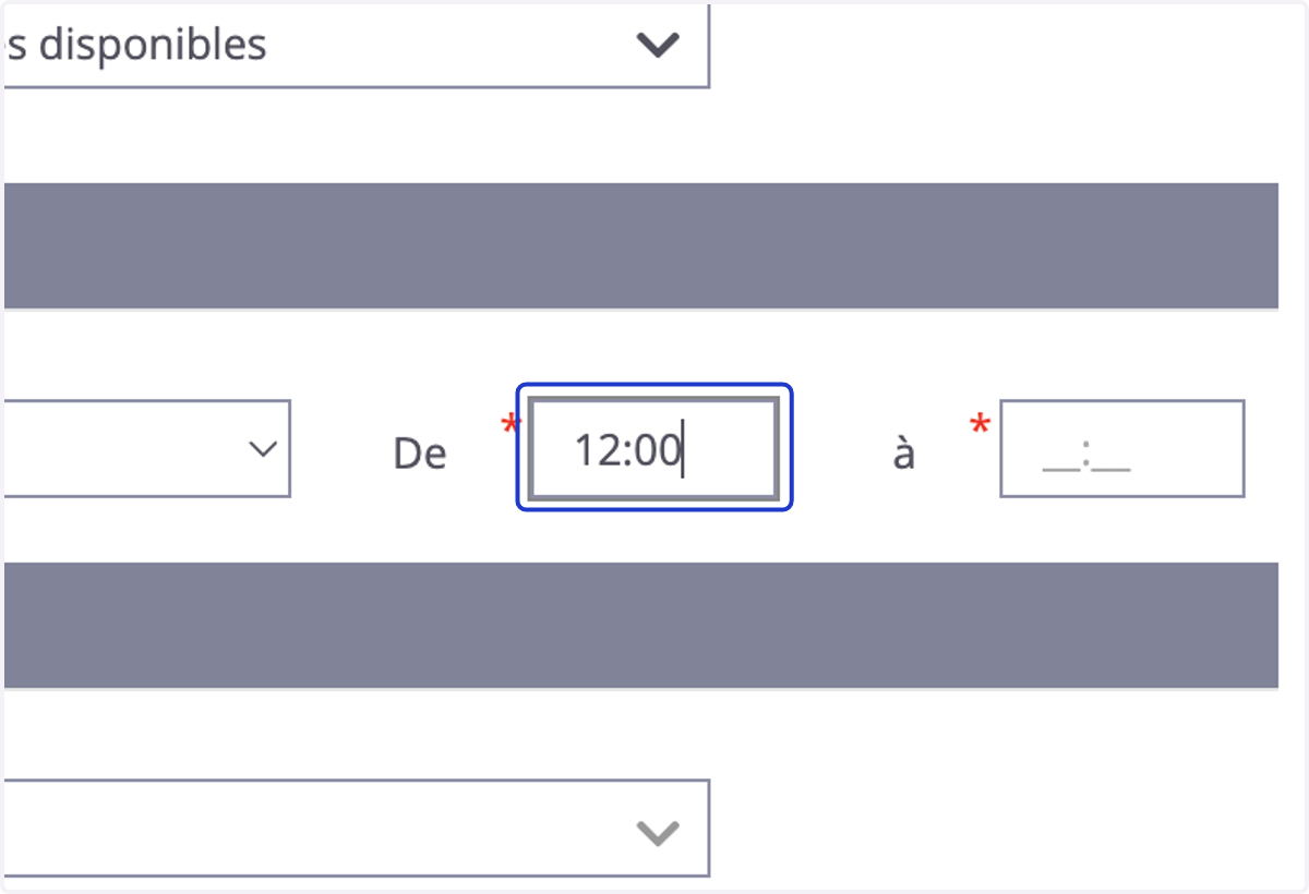 Type "12:00"