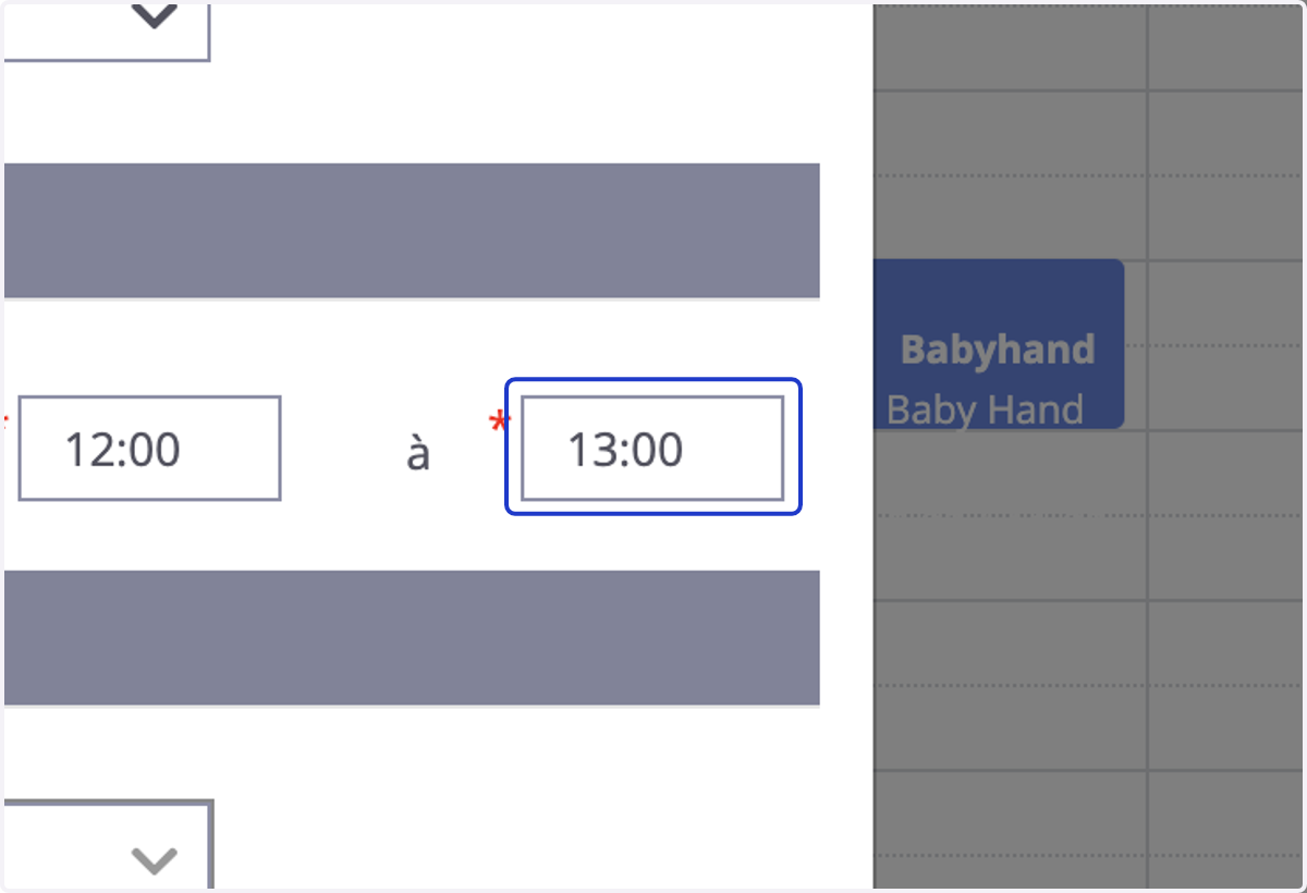 Type "13:00"