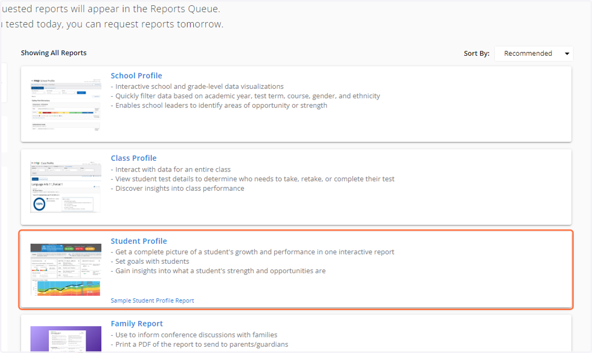 Click on Student Profile…