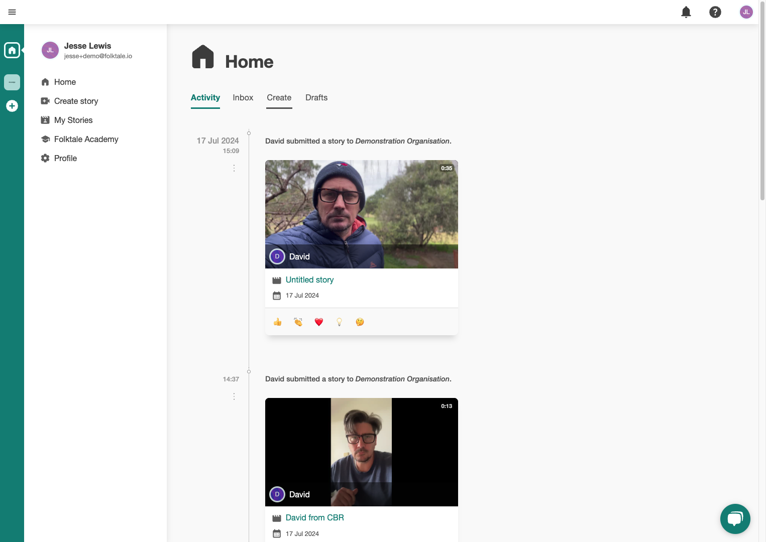 To begin, head to your homepage and click on Create