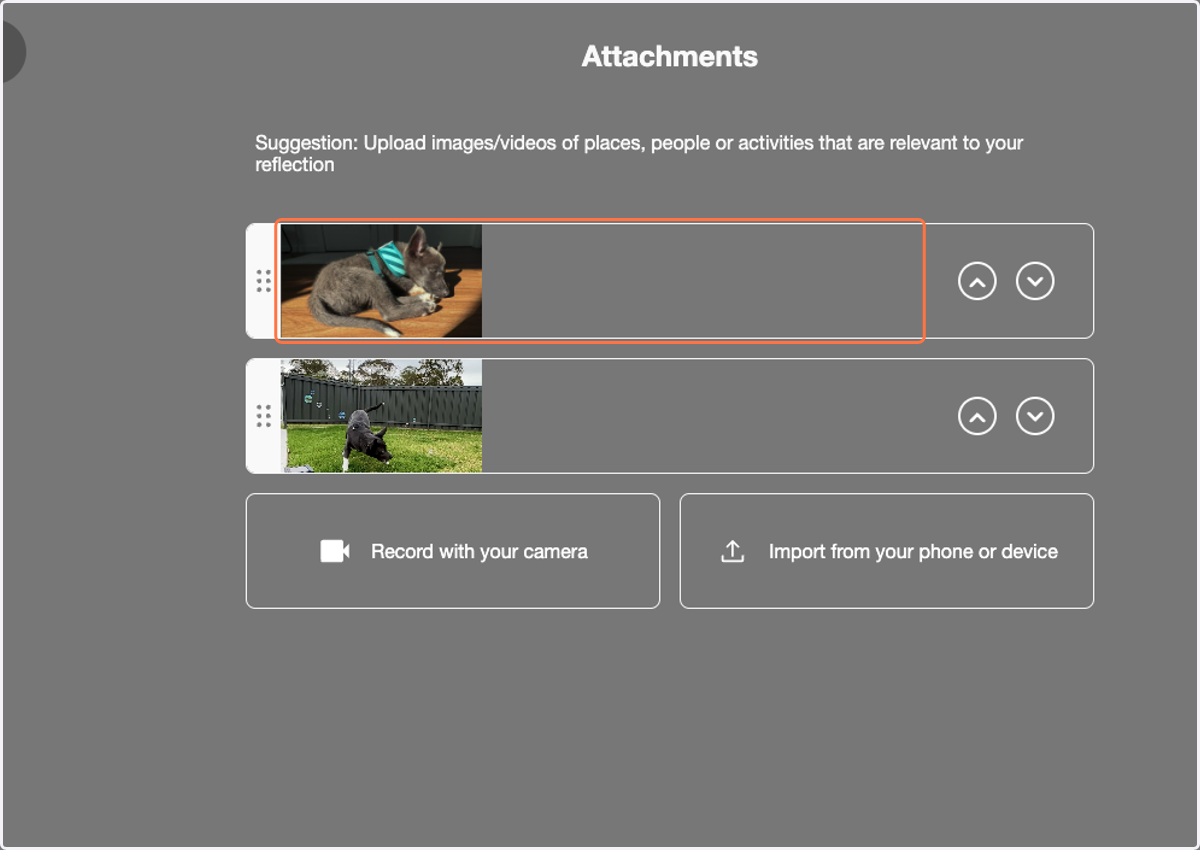 To make adjustments, select your attachments...