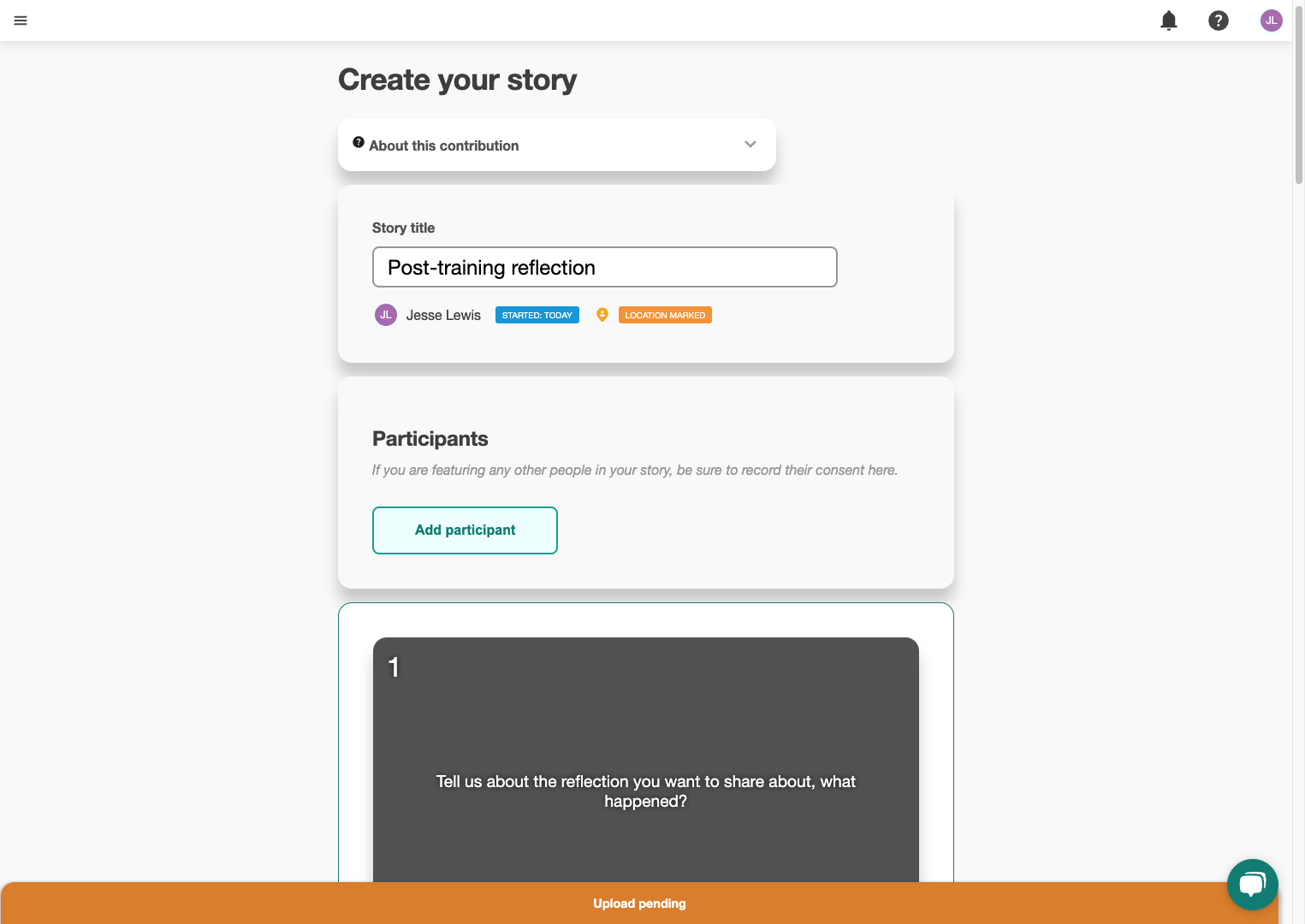 To include consent, click "Add participant"