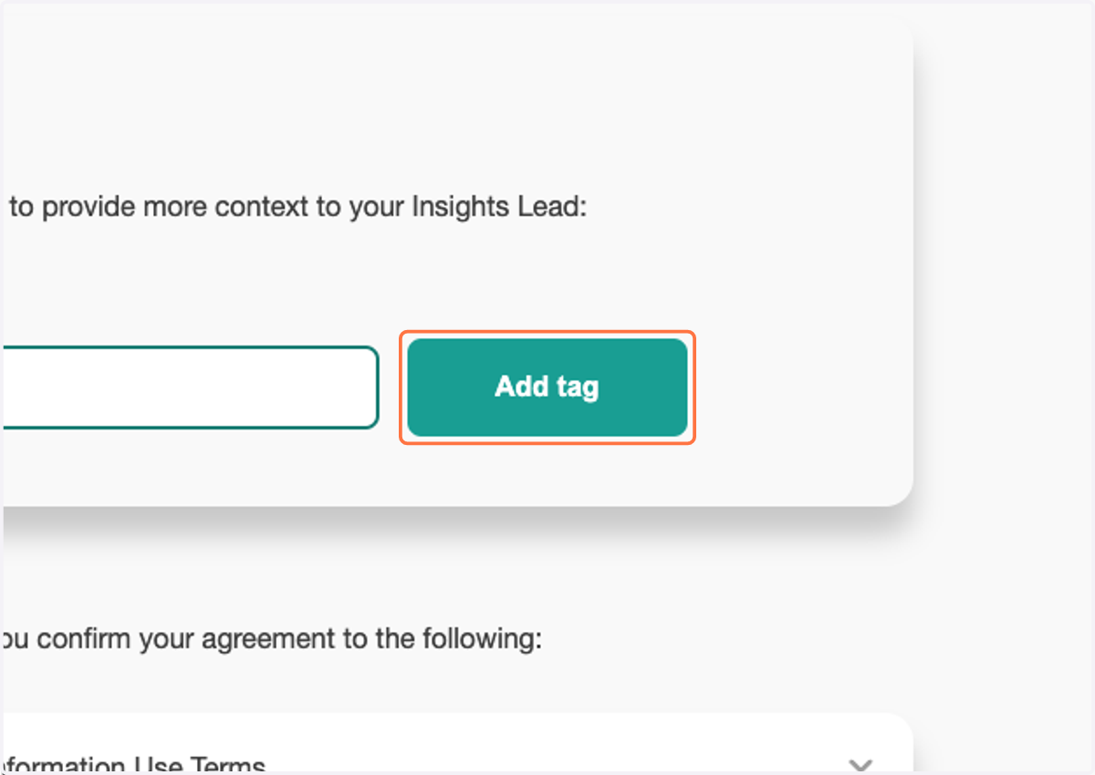 Click on Add tag to include some context words for viewers