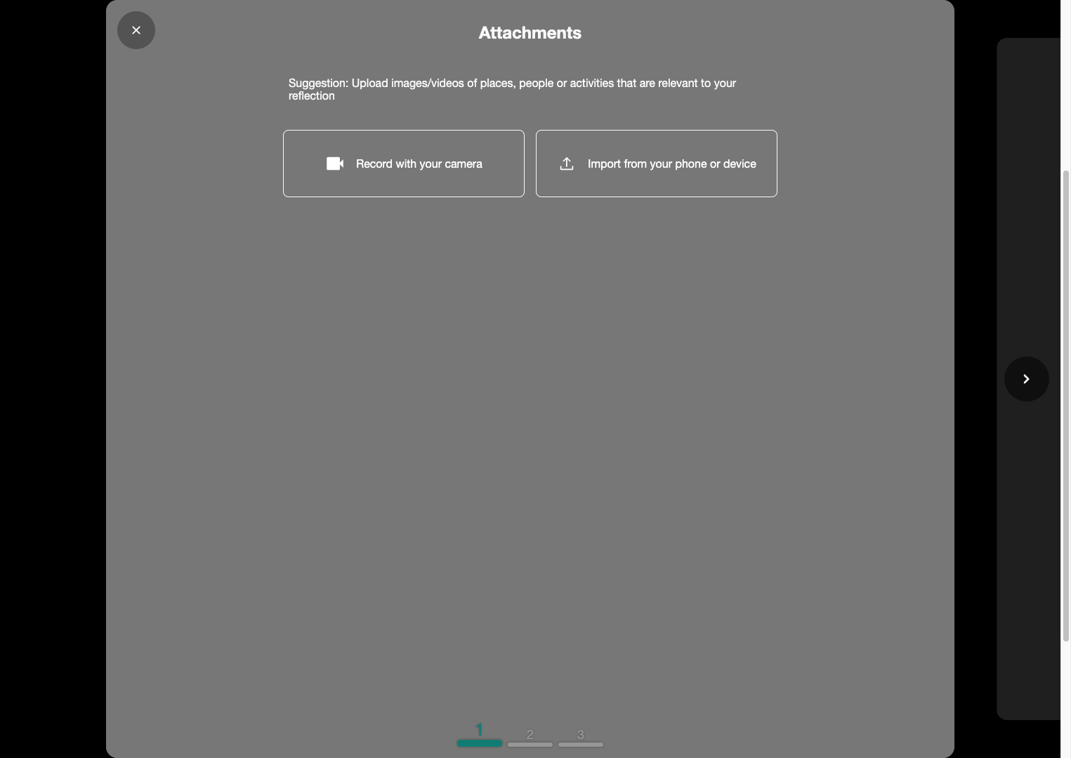 Click on Record with your camera to use the Folktale recording features
