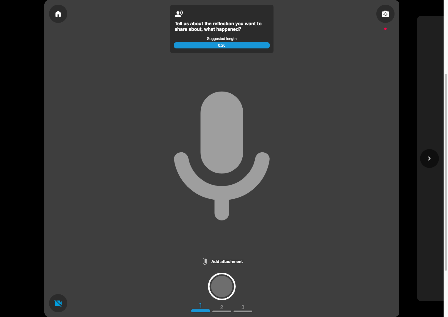 This feature will allow you to change from video capture to strictly audio recording
