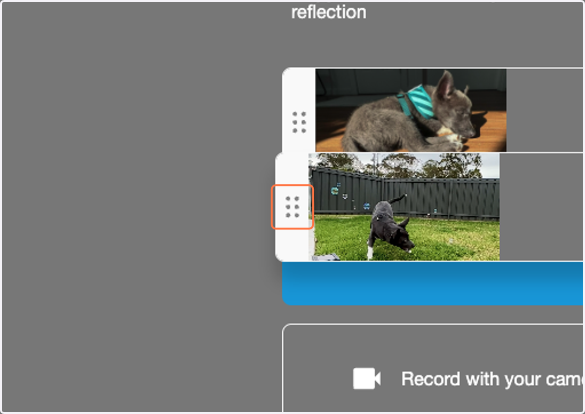 Now that you have your attachments, you can adjust the order they will appear by dragging and dropping