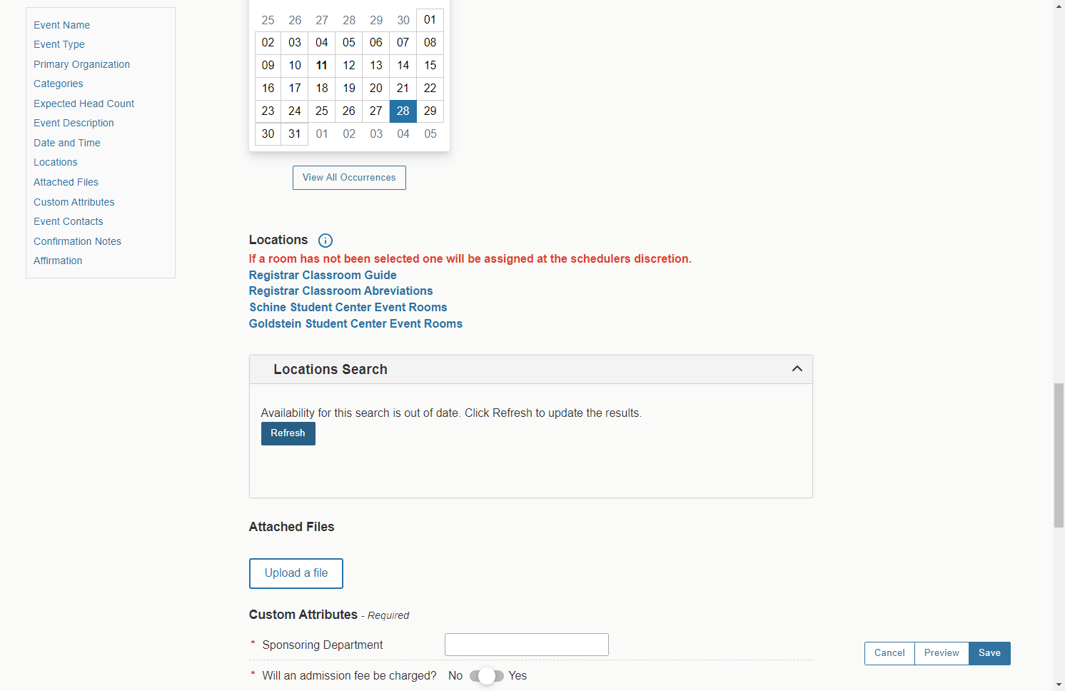 Under Locations Search, click refresh to begin searching for a location.