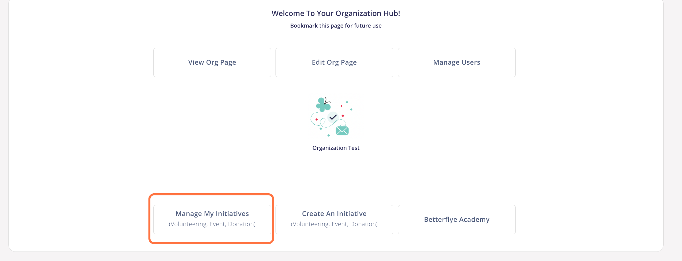Click on Manage my Initiatives