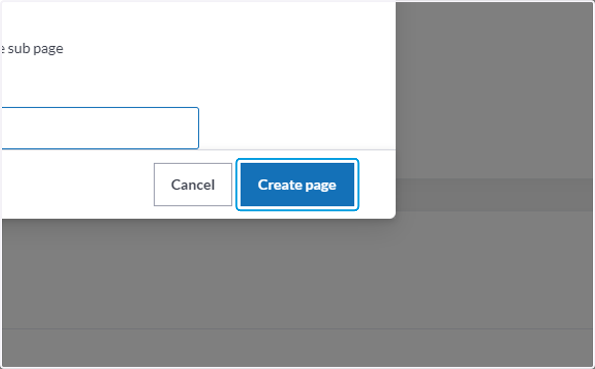 Click on Create page