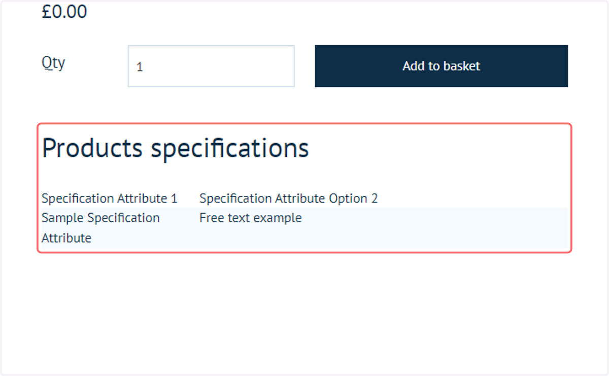 Click on Products specifications…