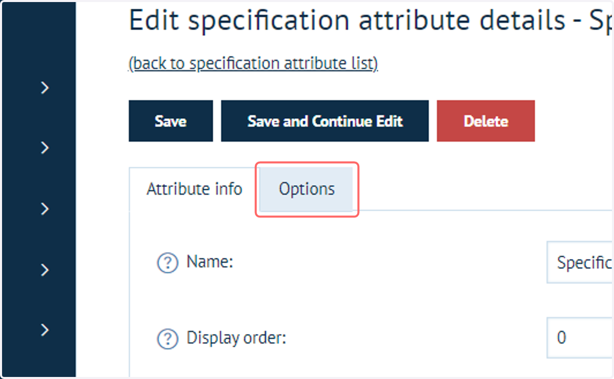 Click on Options