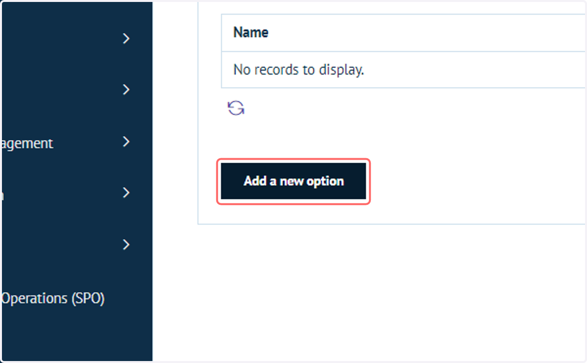 Click on Add a new option
