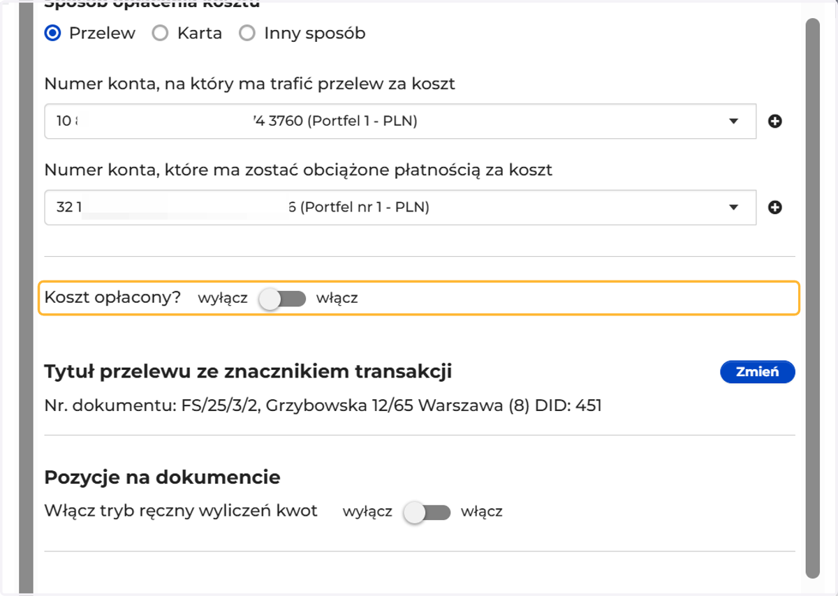 a także, czy został już opłacony