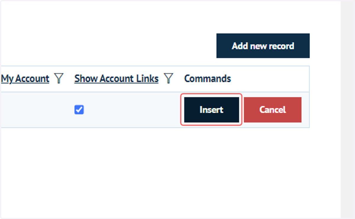 Click on Insert