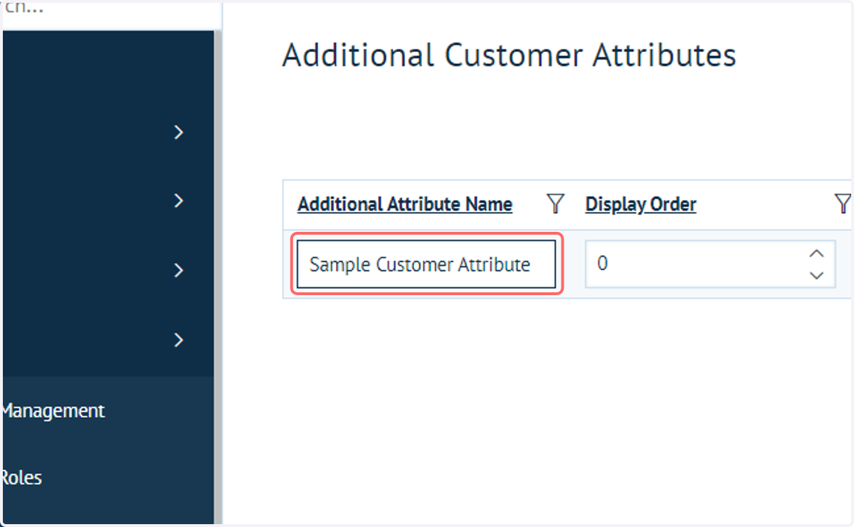 Enter an attribute name