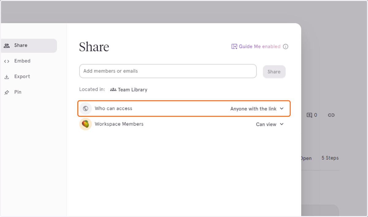 Ensure that "Who can access" is set to "Anyone with the link"