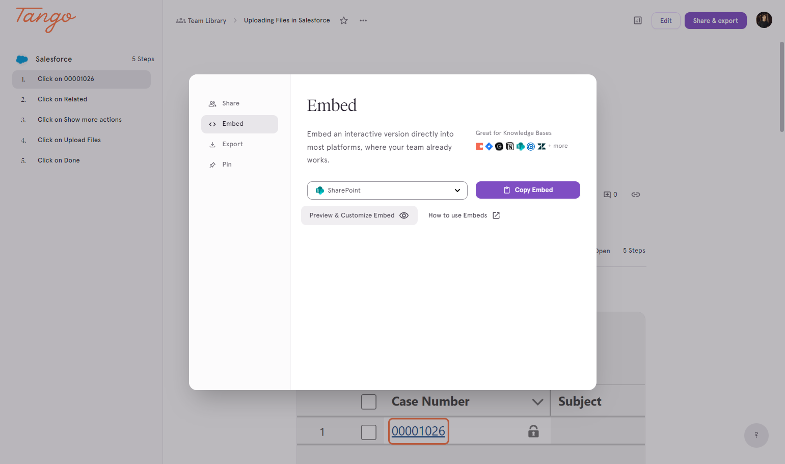 Click on Preview & Customize Embed