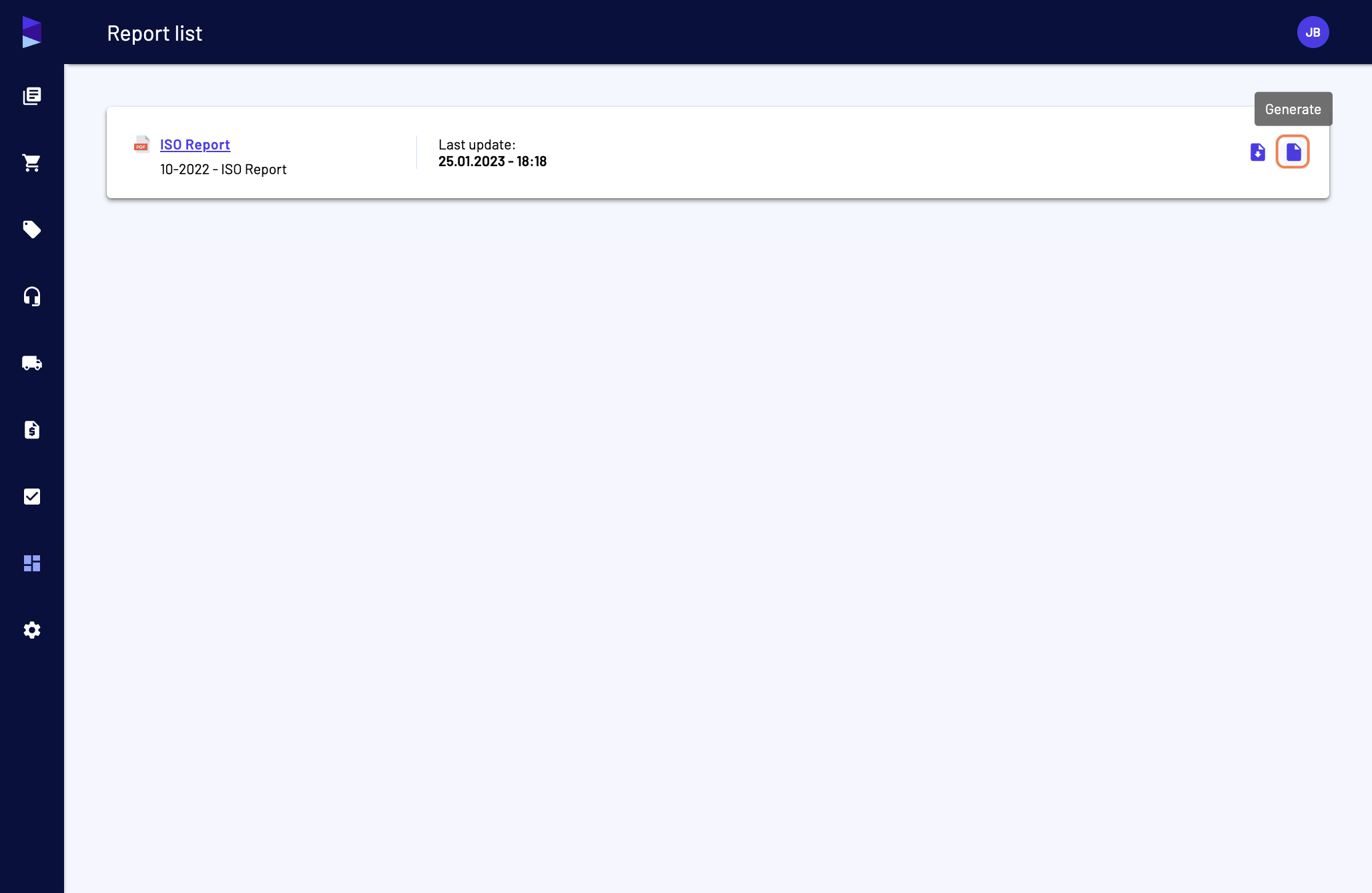 Then click on "Generate"