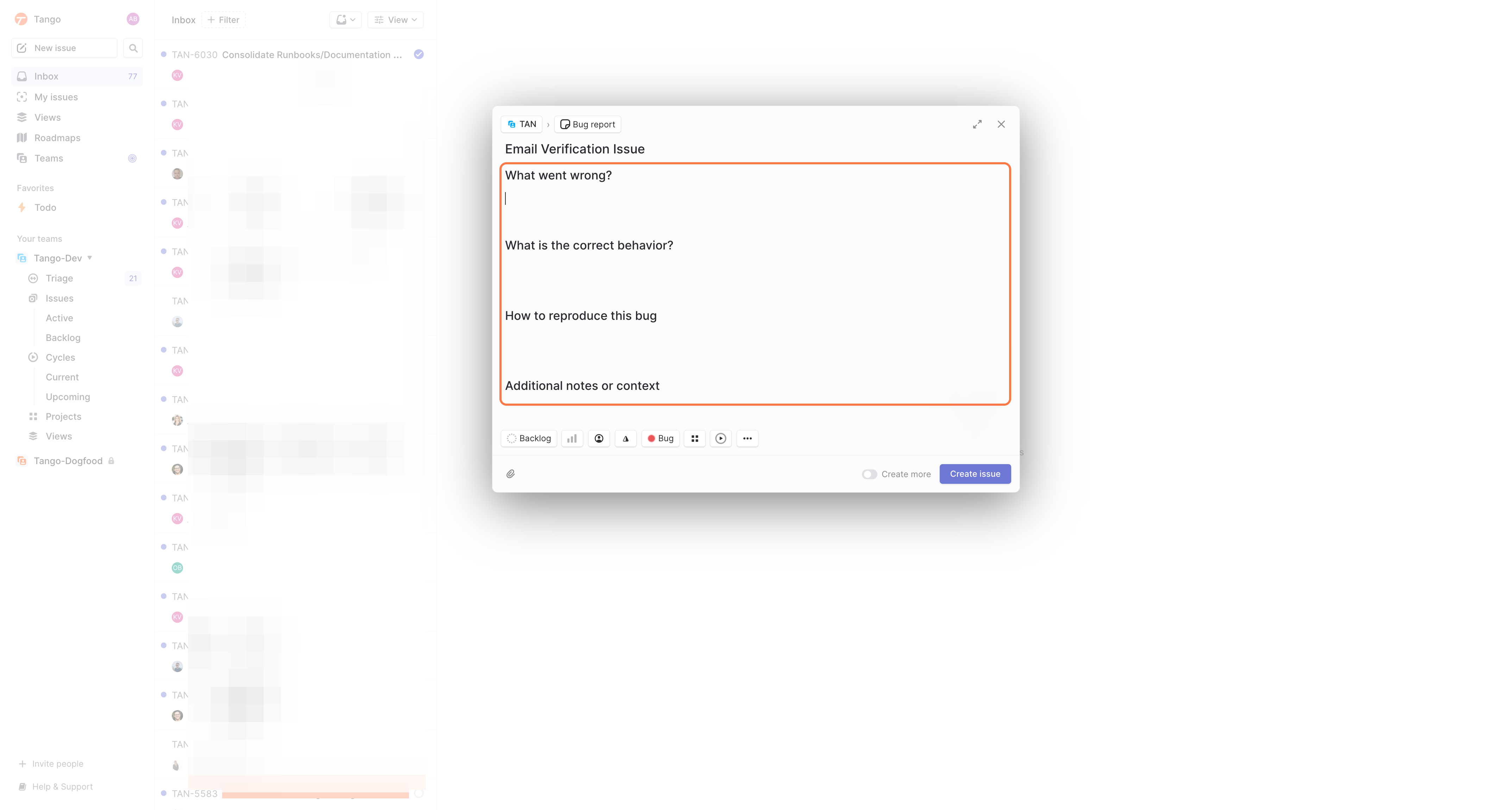 Our template includes a list of specific questions so engineers can better understand and pinpoint the problem and how it might be solved.