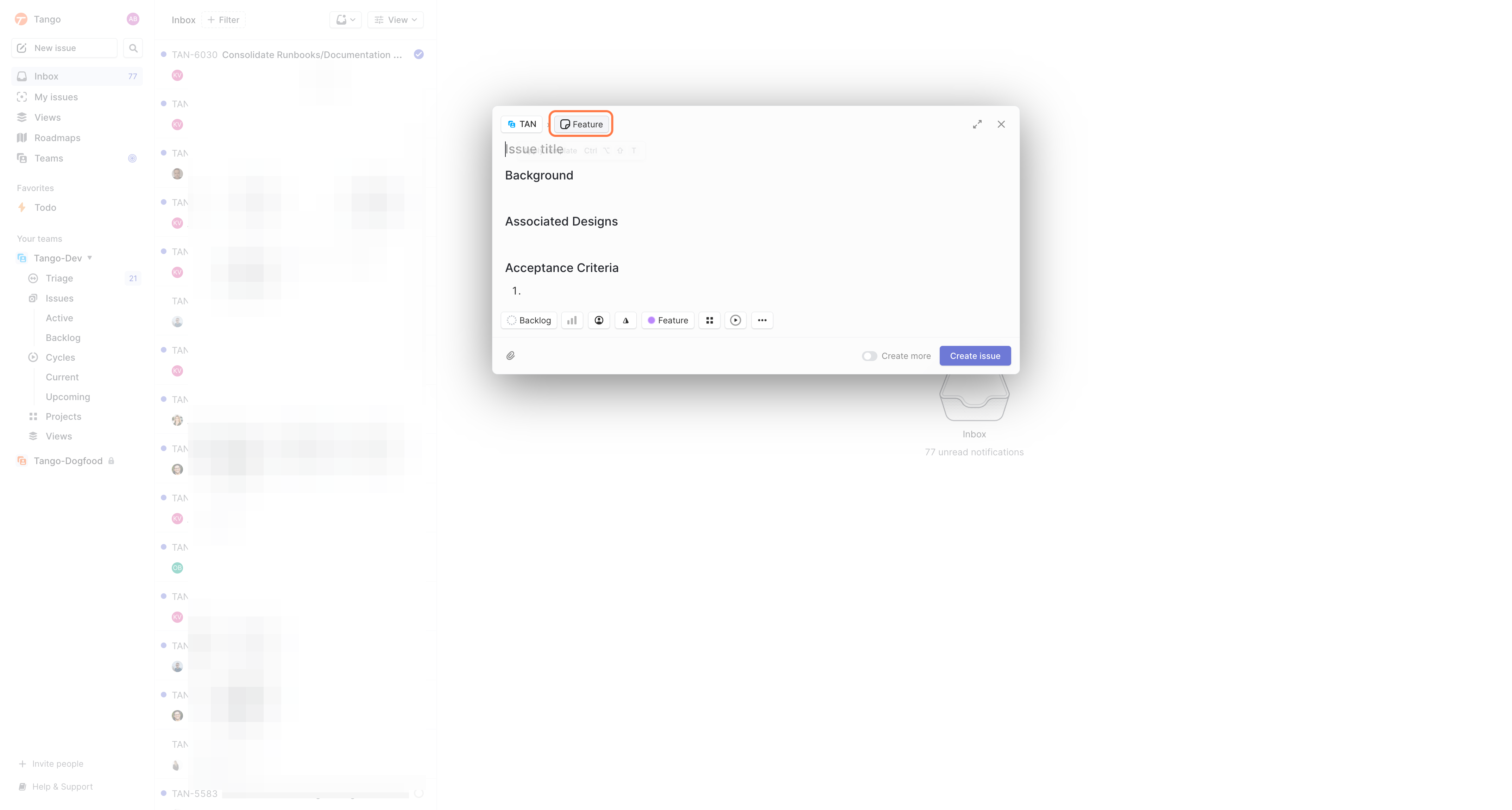 Click on Feature