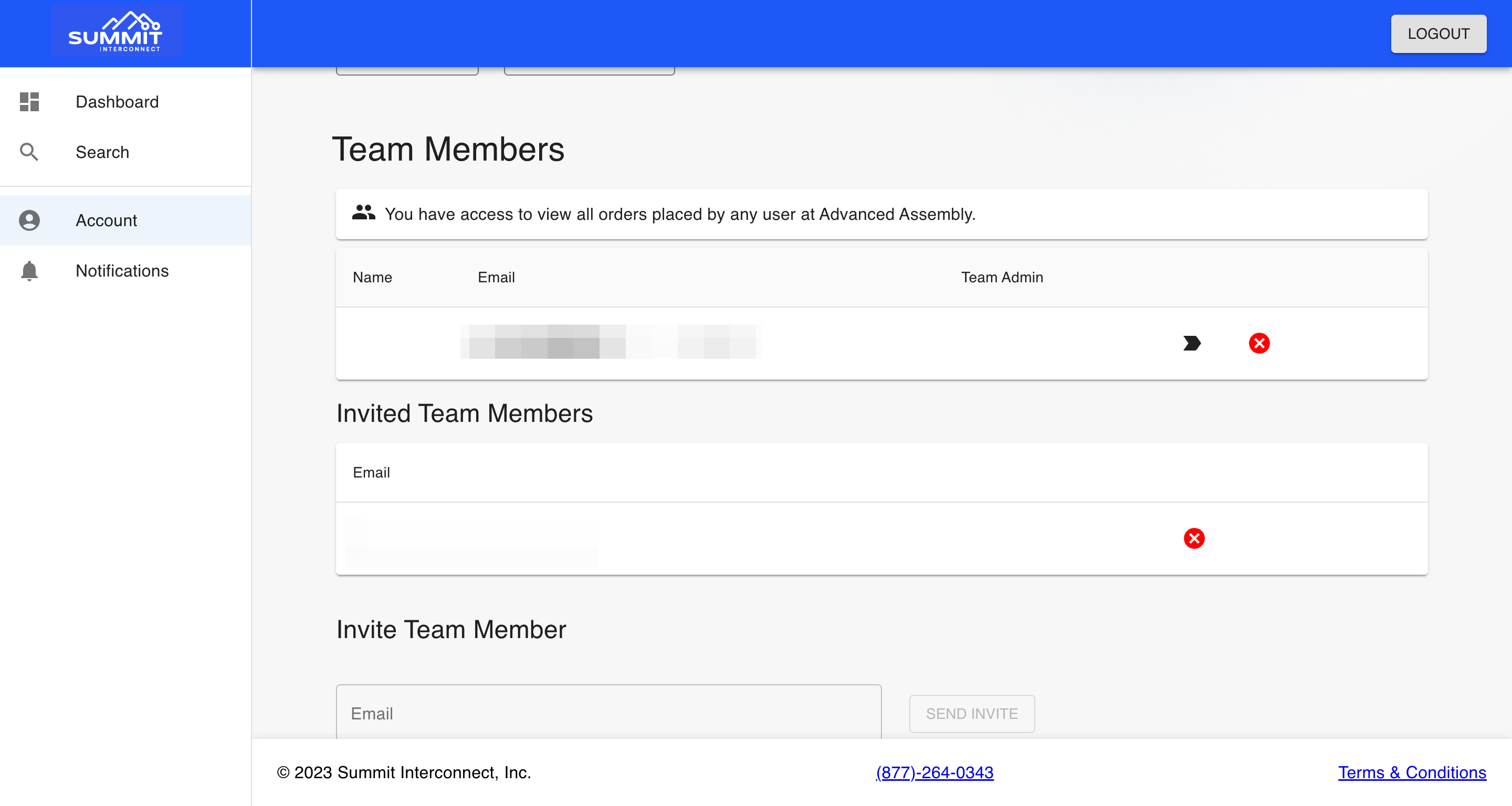 Refresh the page and you should see a new table with a list of invited team members