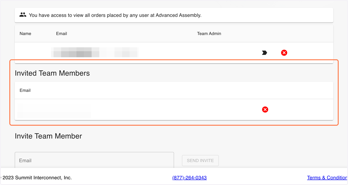 Refresh the page and you should see a new table with a list of invited team members