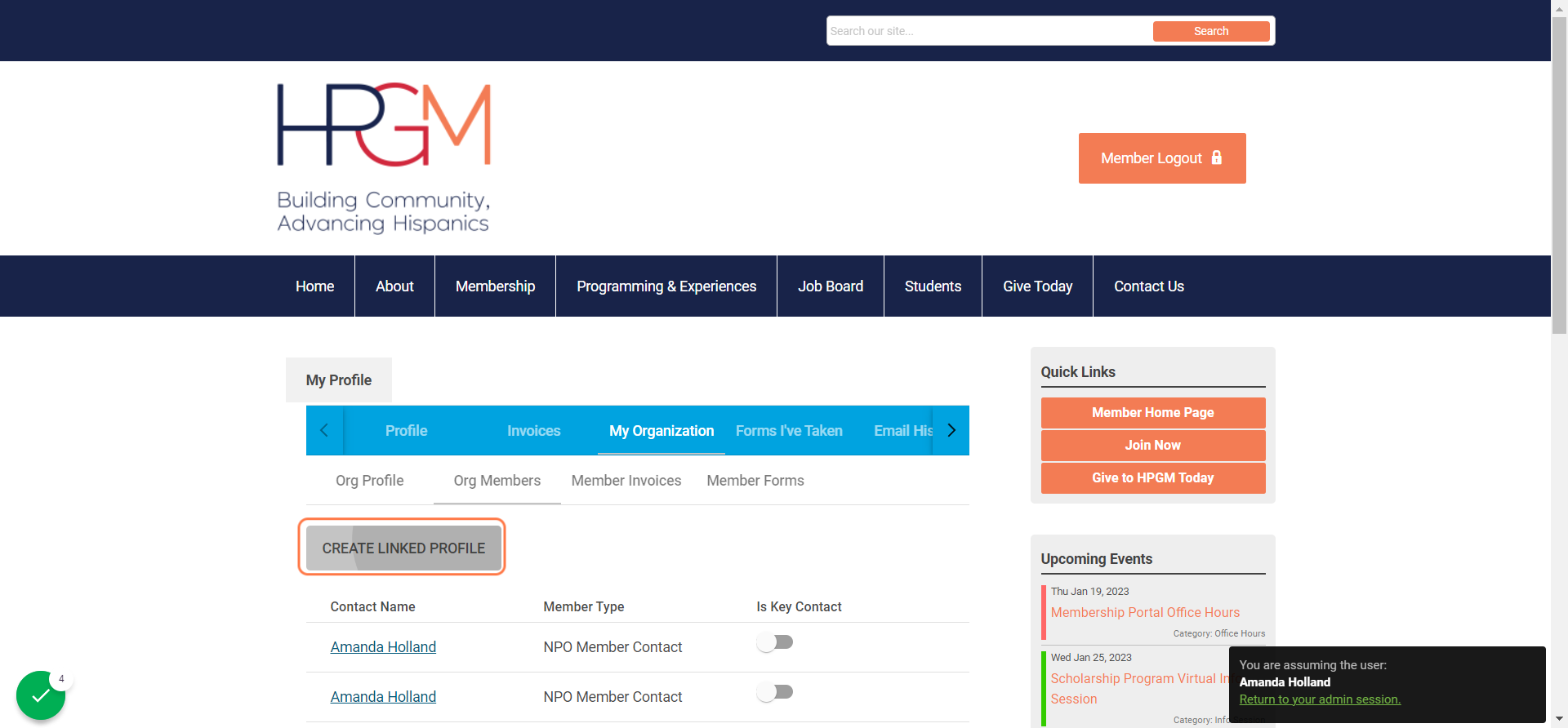 Click on CREATE LINKED PROFILE