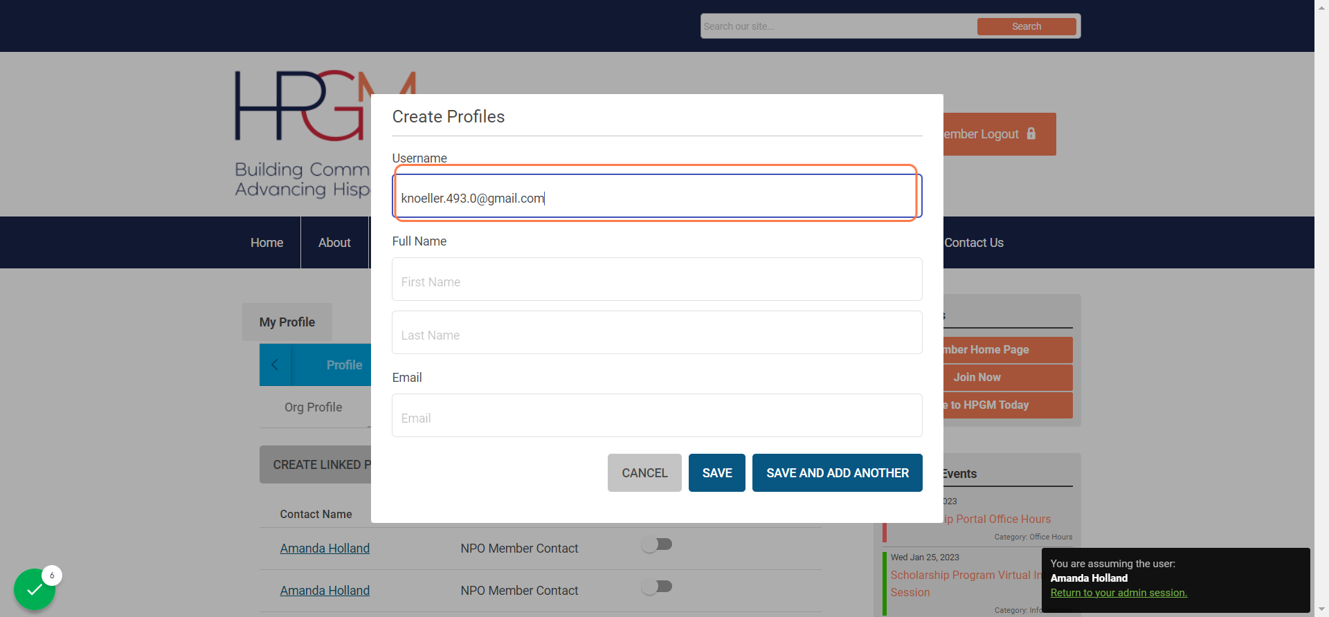 Enter their email address as the username