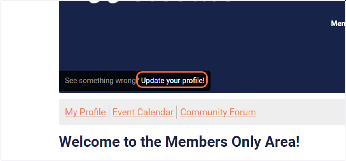 Click on Update your profile!